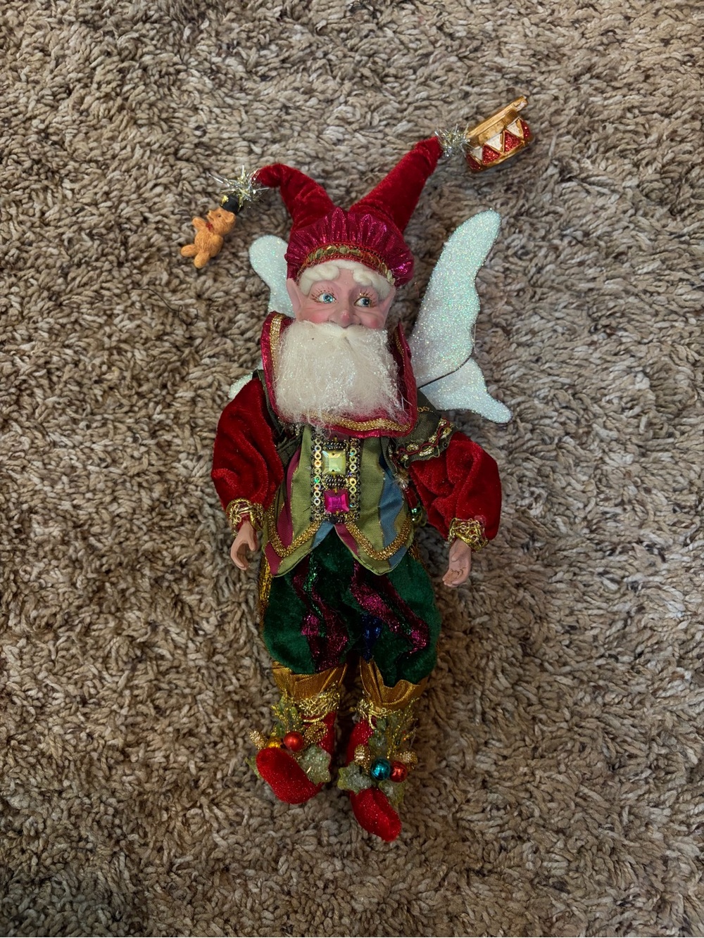 Collector item! Mark Roberts Red Velvet Elf Holiday Figurine with wings 13 in